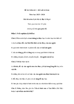 Giải Đề thi giữa học kì 1 môn Lịch sử - Địa lí 6 năm 2023 - 2024 sách Kết nối tri thức với cuộc sống | Đề 9