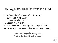 Bài giảng Chương 2: Đại cương về pháp luật môn Pháp luật đại cương | Trường Đại học Kinh Tế Quốc Dân