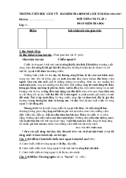 Đề thi học kì 2 môn Tiếng Việt lớp 4 trường tiểu học Cẩm Vũ, Hải Dương năm 2016 - 2017
