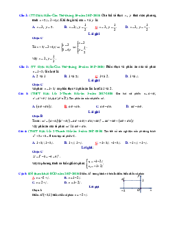 Trắc nghiệm số phức có giải chi tiết trong các đề thi thử Toán 2018