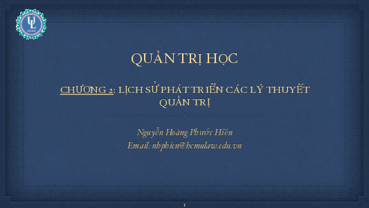 Bài giảng Chương 2: Lịch sử phát triển các lý thuyết giản dị | Đại học Sư phạm Kỹ thuật Thành phố Hồ Chí Minh