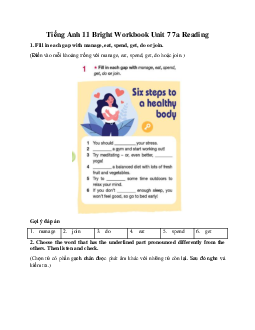 Giải Tiếng Anh 11 Workbook Unit 7 7a Reading | Bright