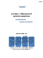 Chương 1 Tổng quan về quản trị marketing | Môn Quản trị marketing - Đại học Kinh Tế Quốc Dân