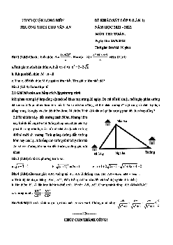 Đề khảo sát Toán 9 (lần 1) năm 2021 – 2022 trường THCS Chu Văn An – Hà Nội