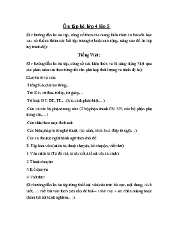 Bài tập ôn hè lớp 4 lên lớp 5 (tiếng việt)