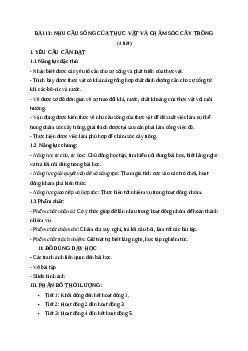 Giáo án Khoa học lớp 4 Bài 13 | Cánh diều