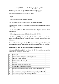 Giải SBT Sinh học 12: Bài tập tự giải trang 109