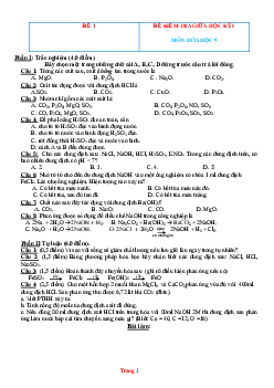 TOP 5 đề kiểm tra giữa học kỳ I môn hóa học 9 (có lời giải)
