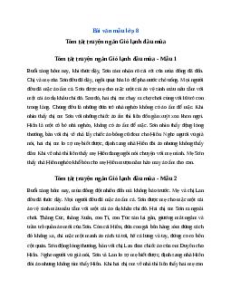 Tóm tắt truyện ngắn Gió lạnh đầu mùa của Thạch Lam (17 mẫu) Ngữ Văn 8 | Cánh diều