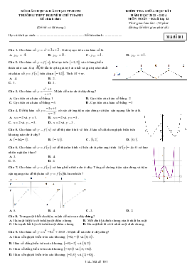 Đề giữa học kì 1 Toán 12 năm 2023 – 2024 trường THPT Nguyễn Chí Thanh – TP HCM
