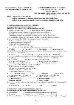Đề thi Olympic 10 tháng 3 lần thứ 5 môn Tiếng Anh năm 2021 lớp 10