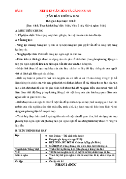 Giáo án Ngữ văn 11 Chân trời sáng tạo bài 4 Nét đẹp văn hóa và cảnh quan