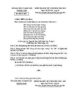 TOP 20 đề thi học kỳ 1 ngữ văn 10 (Có đáp án)