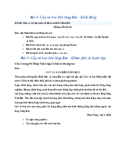 Giải SGK môn Tiếng Việt lớp 2 -  Bài 4: Cây và hoa bên lăng Bác  | Chân trời sáng tạo