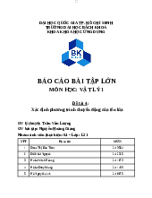 Báo cáo bài tập lớn Xác định phương trình chuyển động của tên lửa - Hóa Đại Cương | Trường Đại học Bách khoa Thành phố Hồ Chí Minh