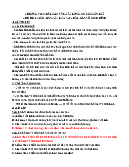 Bài tập Vật lý lớp 10 chương 7: Chất rắn, chất lỏng, sự chuyển thể (có đáp án)