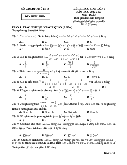 Đề học sinh giỏi cấp tỉnh Toán 8 năm 2022 – 2023 sở GD&ĐT Phú Thọ