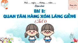Giáo án điện tử Đạo đức 3 Bài 3 Kết nối tri thức: Quan tâm hàng xóm láng giềng