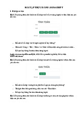 Bài tập thực hành javascript: Các Bài Tập Cơ Bản và Mảng | Môn Công nghệ thông tin - Trường Cao đẳng công thương Việt Nam