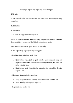 Nghị luận về sức mạnh của ý chí con người trong các đoạn trích Hê-ra-clét đi tìm táo vàng và Chiến thắng Mtao Mxây | Văn mẫu lớp 10 Chân trời sáng tạo