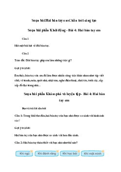 Soạn bài Hai bàn tay em trang 47 | Tiếng việt 3 Chân trời sáng tạo