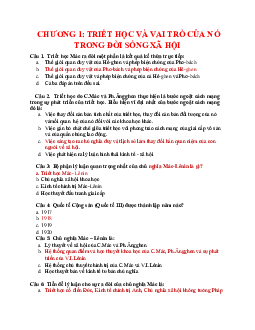 Đề cương ôn tập Triết học Chương 1,2,3 | Trường Đại học Kinh tế và Quản trị Kinh doanh, Đại học Thái Nguyên