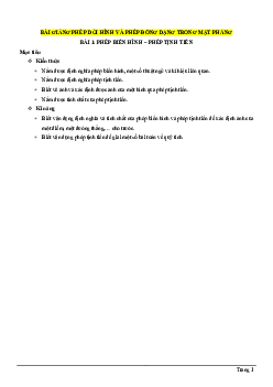 Bài giảng phép dời hình và phép đồng dạng trong mặt phẳng