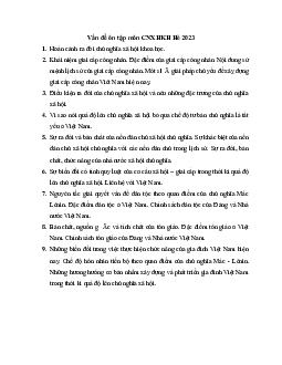 Một số Vấn đề ôn tập môn Kinh tế chính trị  Hè 2023 | Đại học Sư Phạm Hà Nội