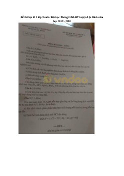 Đề thi học kì 1 lớp 9 môn Hóa học Phòng GD&ĐT huyện Lộc Bình năm học 2019 - 2020