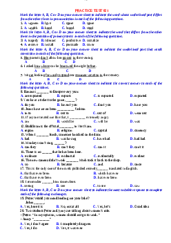 Đề thi ôn tập học phần Tiếng anh của trường đại học Luật Hà Nội