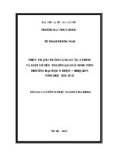 Thực trạng trầm cảm, lo âu, stress và một số yếu tố liên quan ở sinh viên | Khóa luận tốt nghiệp y đa khoa