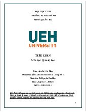 Tiểu luận môn Quản trị học | Đại học Kinh tế Thành phố Hồ Chí Minh