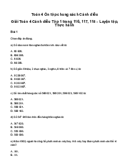Giải Toán lớp 4 Bài 52: Ôn tập chung | Cánh diều