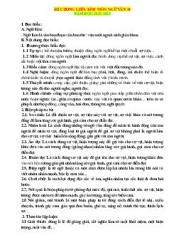 Đề cương ôn tập giữa học kỳ 2 văn 11 năm 2022-2023 (có đáp án)