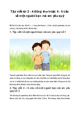 Tập viết từ 2 - 4 dòng thơ hoặc 4 - 5 câu về một người bạn mà em yêu quý | Tập làm văn 2