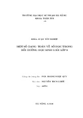 Khóa luận tốt nghiệp: Một số dạng toán về số học trong bồi dưỡng học sinh giỏi lớp 9 | Trường Đại học Sư phạm, Đại học Đà Nẵng