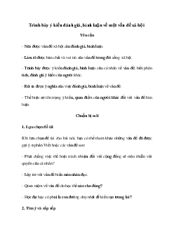 Soạn bài Trình bày ý kiến đánh giá, bình luận về một vấn đề xã hội Kết nối tri thức