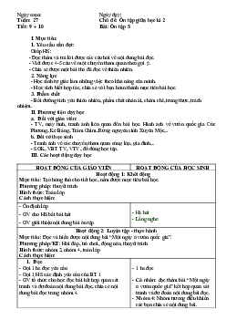 Bài: Ôn tập Tuần 27 Tiết 5| Giáo án Tiếng Việt 2 học kì 2 | Chân trời sáng tạo