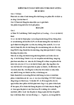 Kiểm tra tự luận môn Quản trị chất lượng