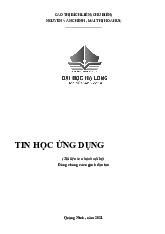 Giáo trình môn Tin học ứng dụng | Trường Đại Học Hạ Long