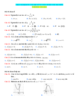 Top 150 câu trắc nghiệm ôn thi học kỳ 2 Toán 10