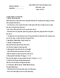 Đề cương ôn tập giữa học kì 2 môn Toán 8 sách Kết nối tri thức với cuộc sống