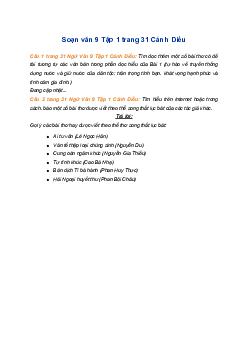 Soạn bài Hướng dẫn tự học trang 31 | SGK Ngữ Văn 9 Cánh Diều (Tập 1)