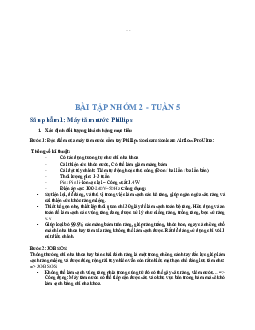 Bài tập nhóm 2 tuần 5 Hành vi khách hàng | Quản trị kinh doanh | Trường đại học Nha Trang