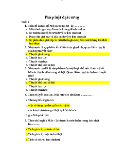 Câu hỏi đáp án pháp luật đại cương - Pháp luật đại cương | Trường Đại học Giao thông Vận Tải