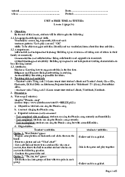 Unit 5: U5L1A | Giáo án Tiếng Anh 2 sách i-Learn Smart Start (Cả năm)