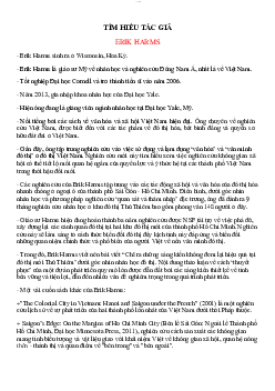 TÌM HIỂU TÁC GIẢ  ERIK HARMS | Nhân học đại cương | Đại học Khoa học Xã hội và Nhân văn, Đại học Quốc gia Thành phố HCM