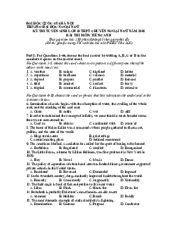 Đề thi tuyển sinh lớp 10 THPT chuyên ngoại ngữ năm 2008 bài thi môn Tiếng Anh