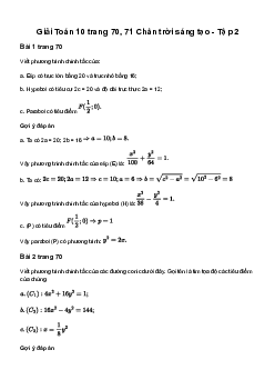 Giải Toán 10 Bài 4: Ba đường conic trong mặt phẳng tọa độ | Chân trời sáng tạo