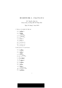 Bài tập về nhà Giải tích